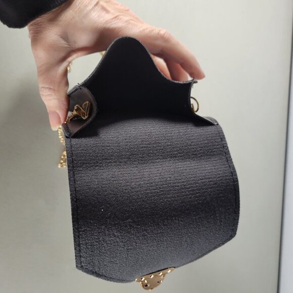 Geometric Pattern Phone Bag  Womens Fashion  Flap  Gold Chain Shoulder Bag - Picture 6 of 6